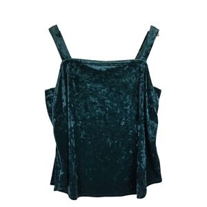 J Jill Velvet Tank Top Green Womens XL Y2K Holiday Whimsigoth Dark Fairy Emerald